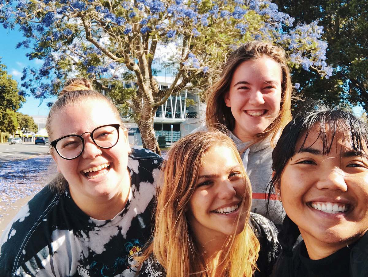 person four girl smiling outdoor face