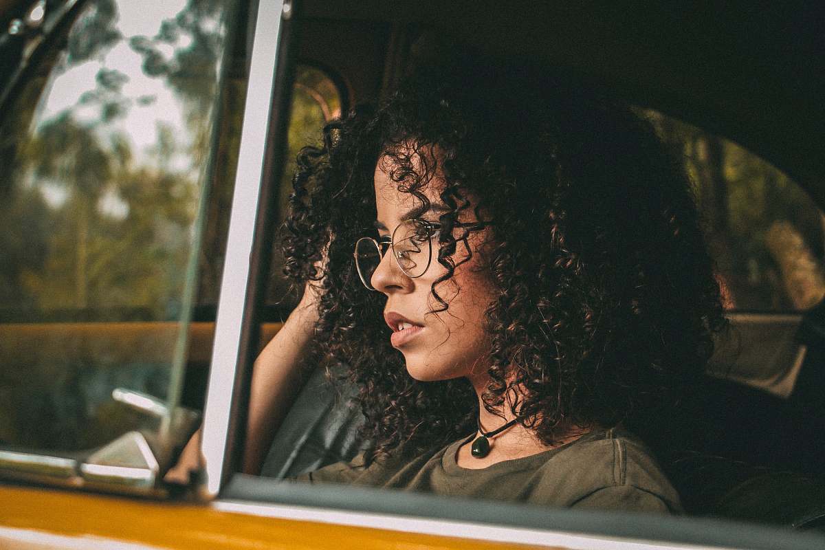person woman inside vehicle woman