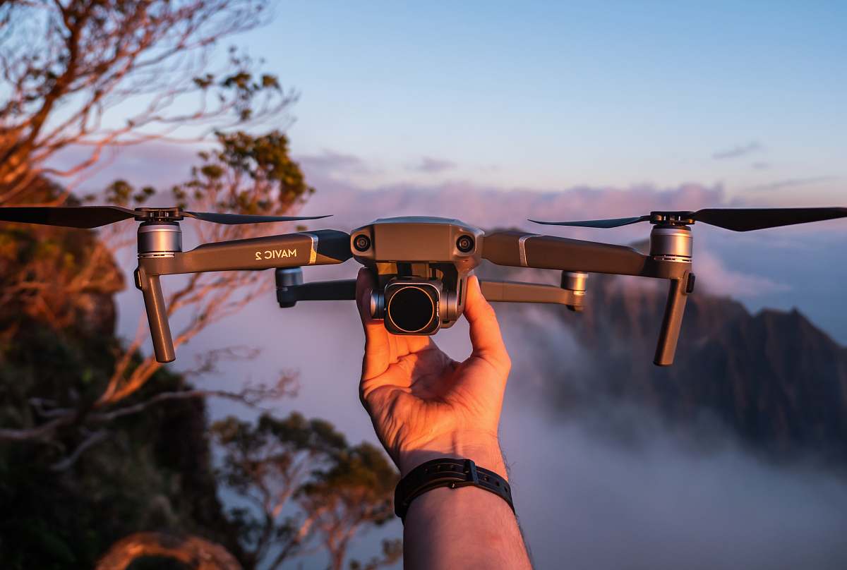 human gray drone photography