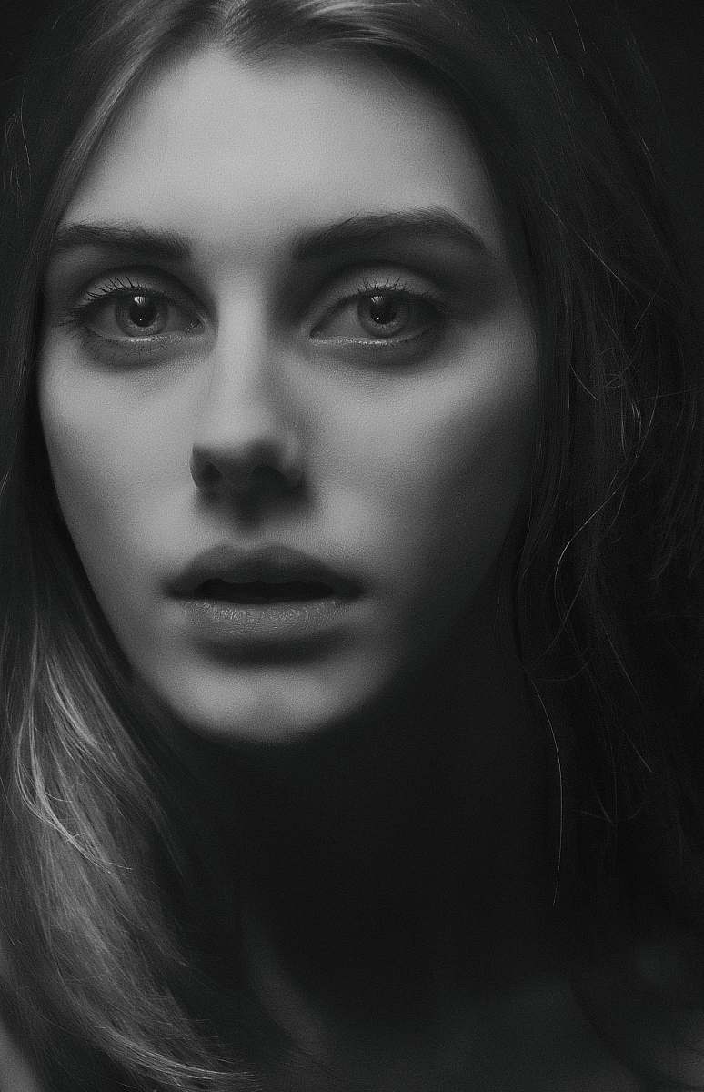 black-and-white unknown celebrity grayscale photography face