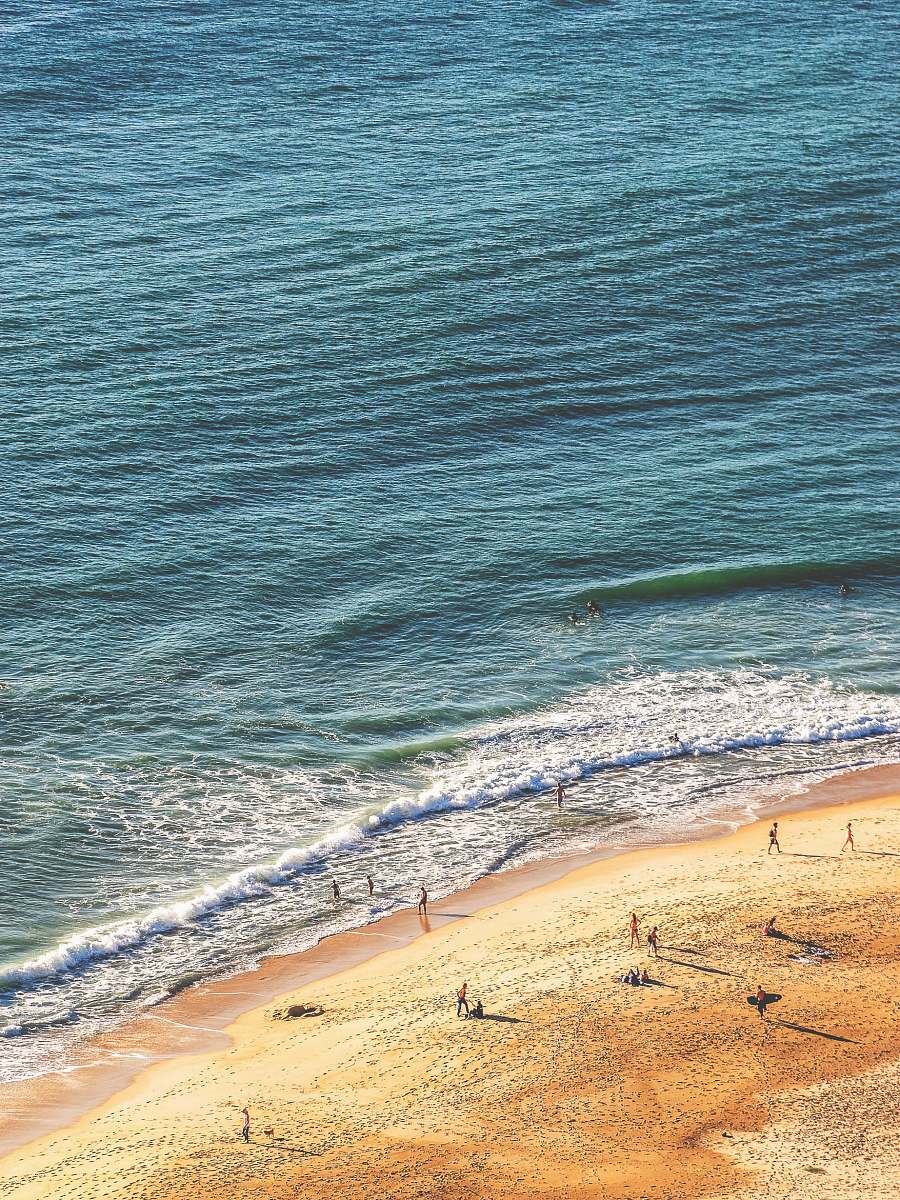 ocean people standing in seashore aerial photography sea