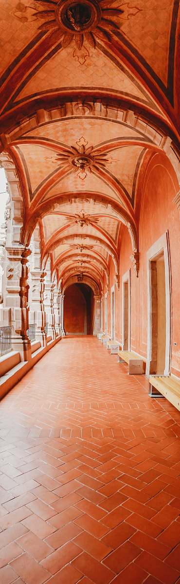 indoors empty brown hallway building