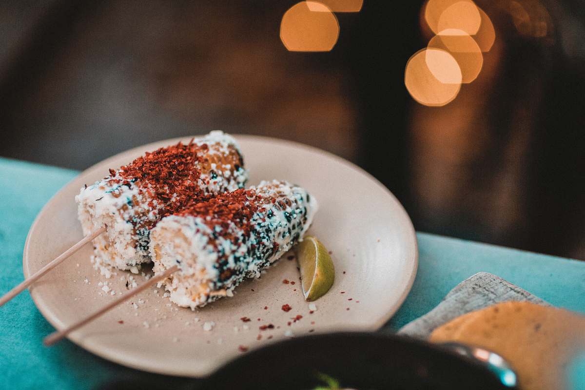 austin food on sticks on plate sesame