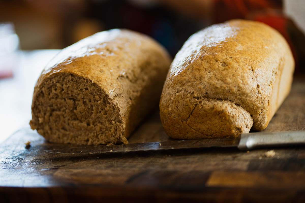 bread two baked bread bun