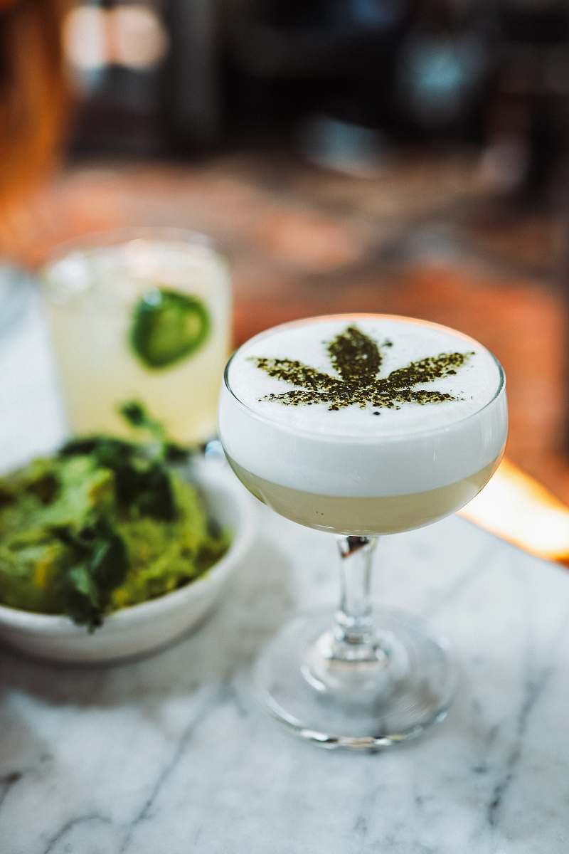 drink wine glass with cannabis leaf decor cannabis