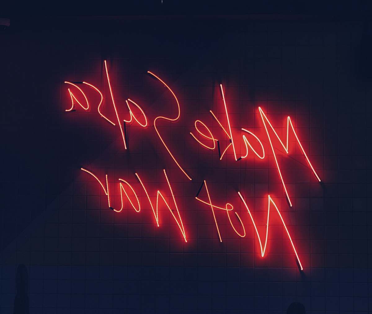 sign make salsa not war neon signage quote