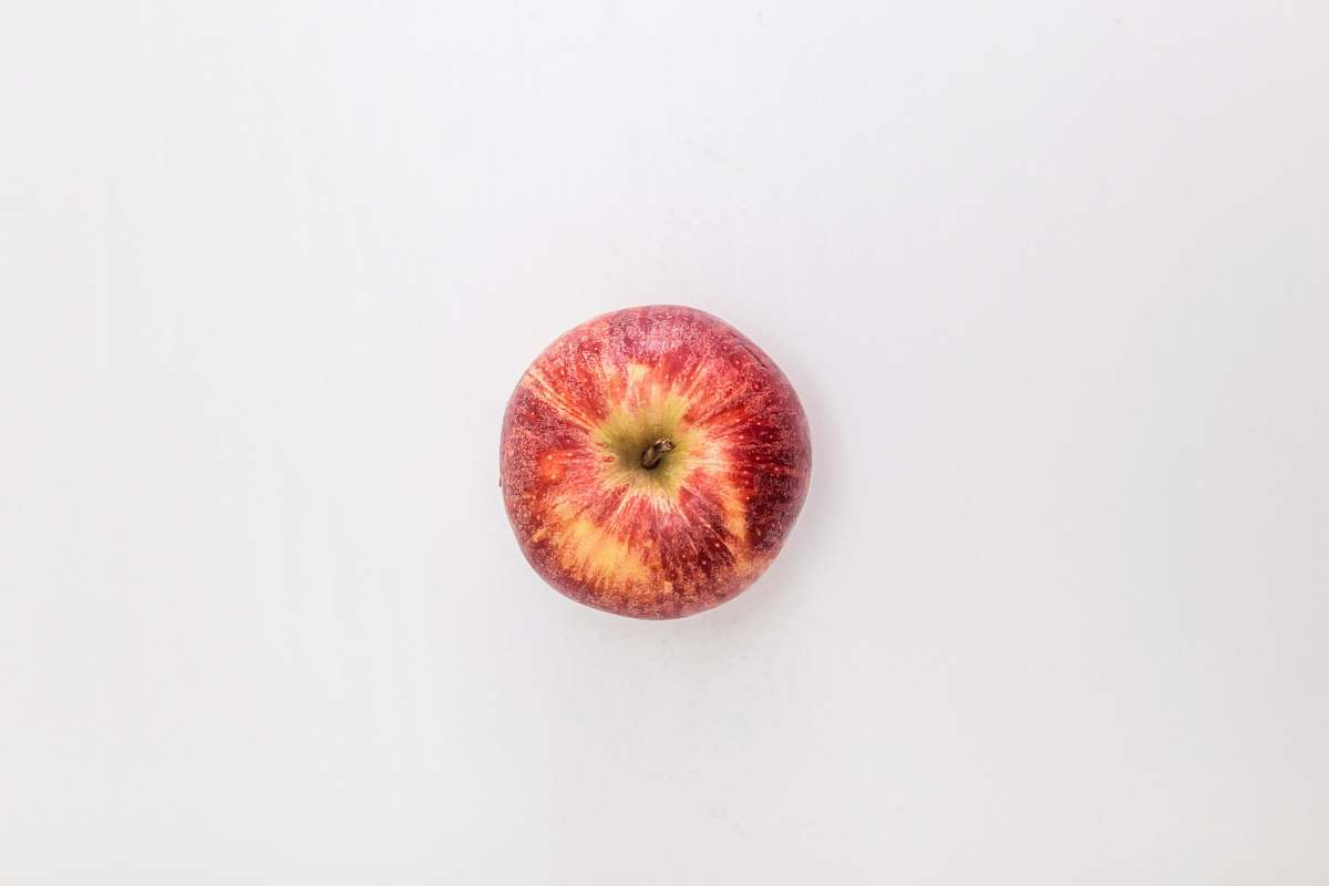fruit red apple fruit on white table Apple