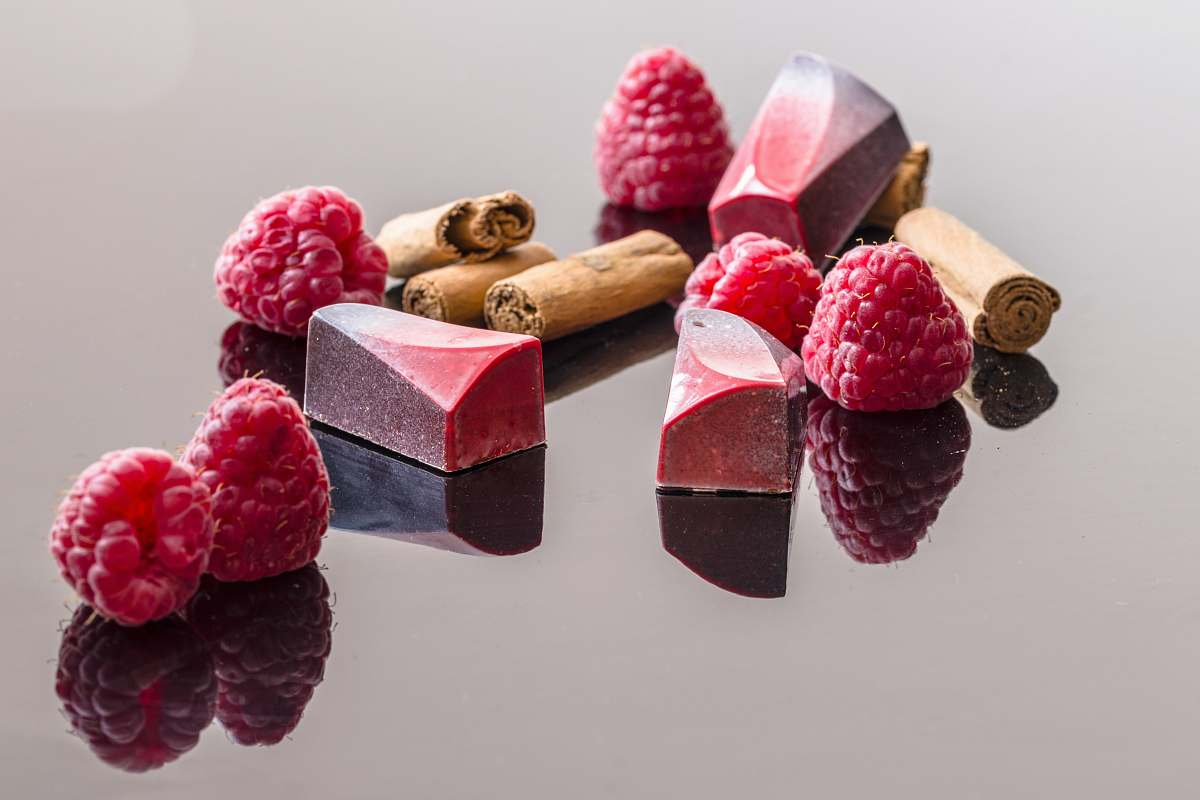 food red raspberries and chocolate sticks raspberry