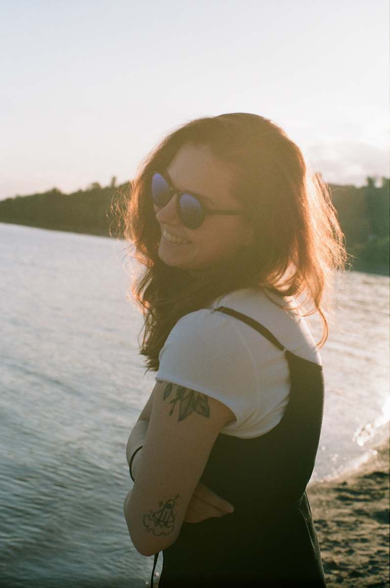 clothing smiling woman staidness on shore ukraine