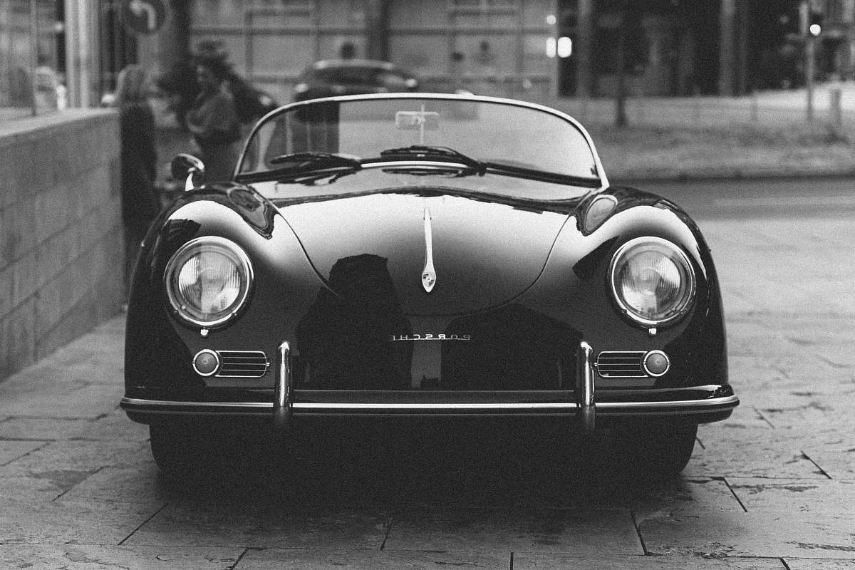 automobile grayscale photography of convertible car black-and-white