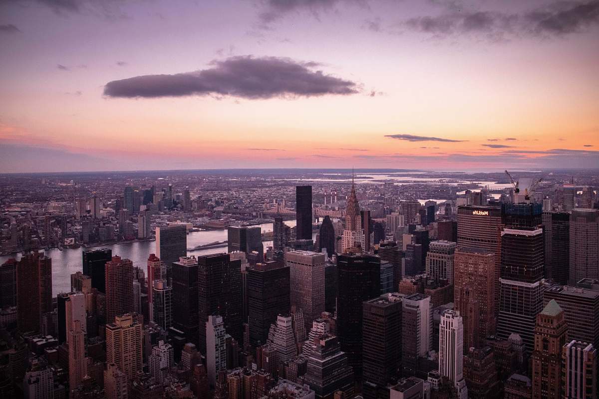 landscape aerial photo of cityscape during golden hour outdoors