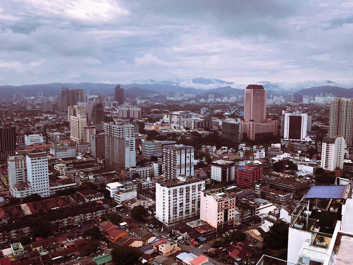 landscape aerial photograph of city outdoors
