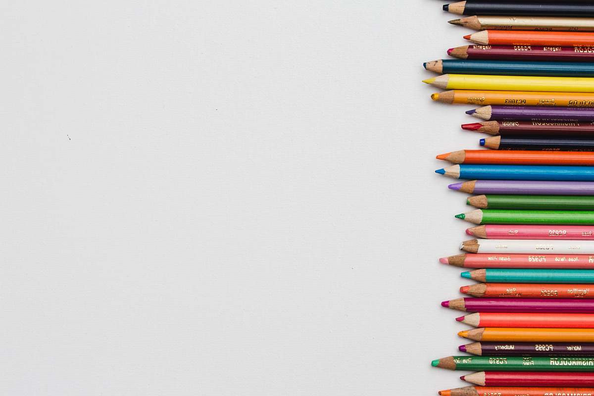 background pile of color pencils pencil