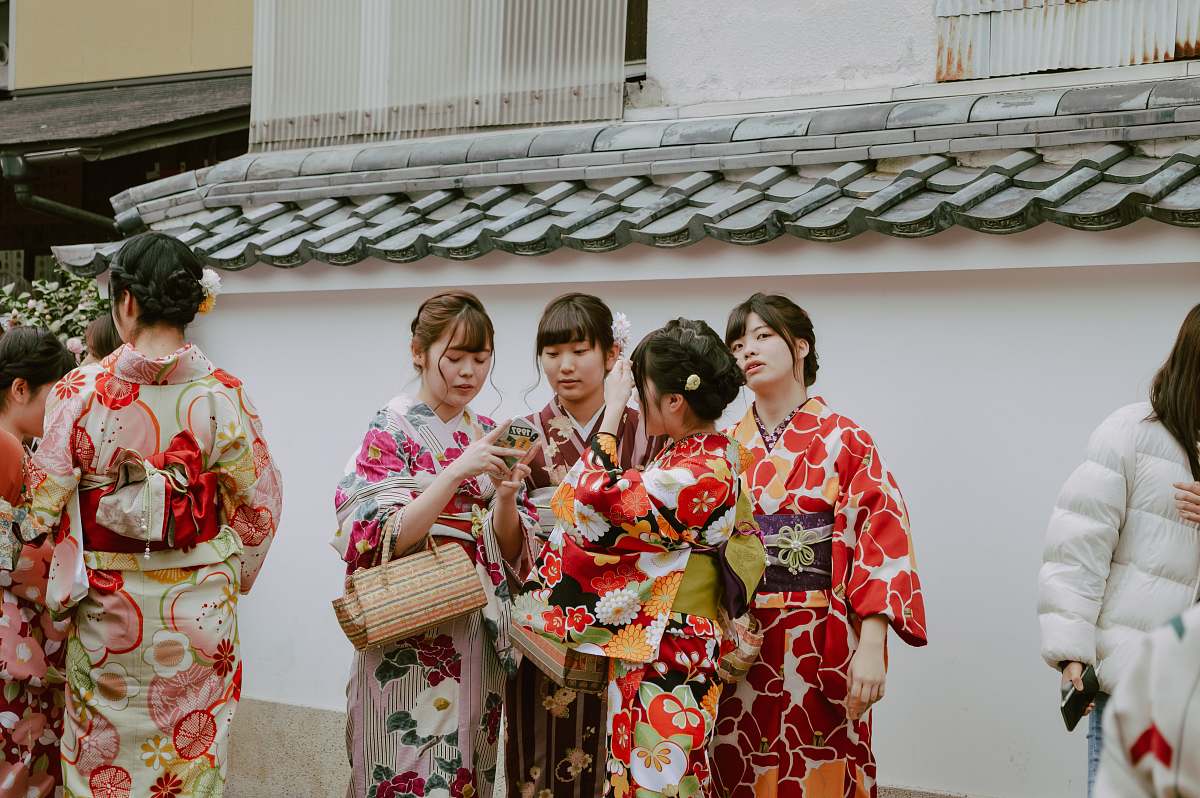 clothing women wearing kimono fashion