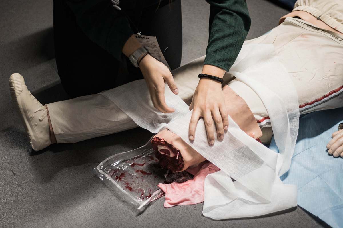 human medical amputation training person