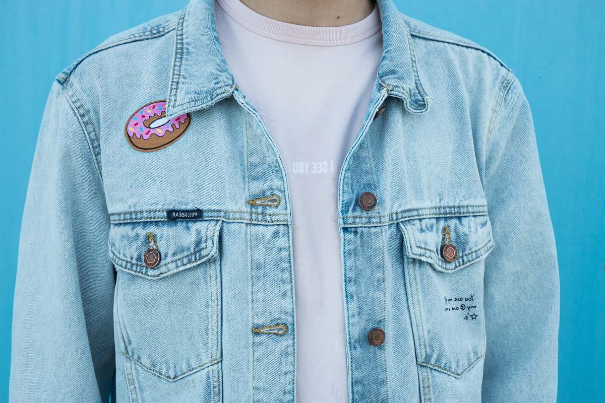 fashion close shot of person denim top denim