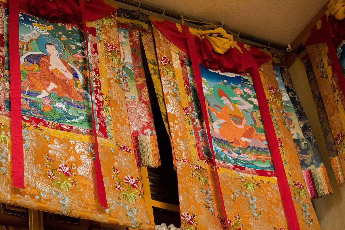 fashion orange floral textile inside room apparel
