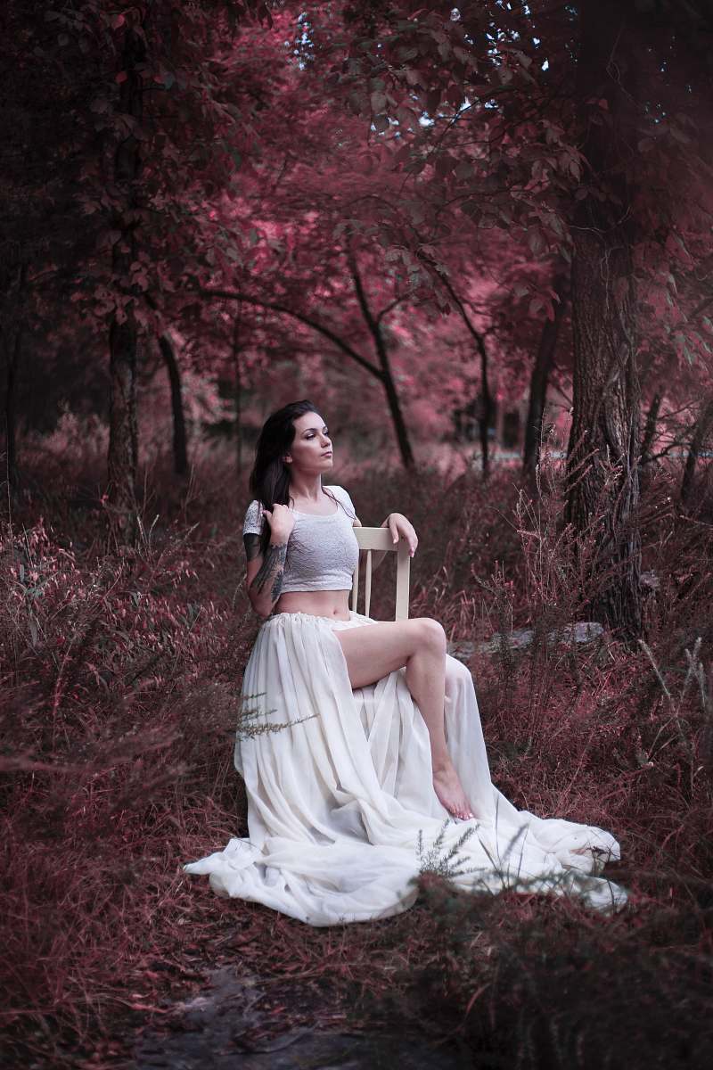 apparel woman sitting on grass fashion
