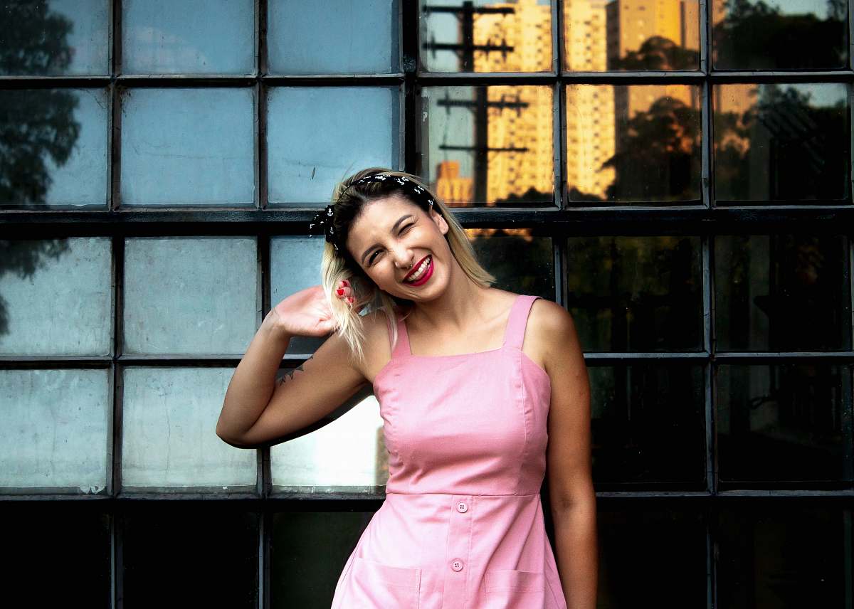 apparel woman wearing pink dress evening dress