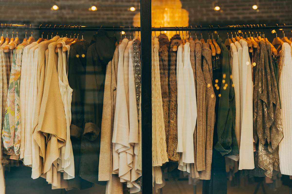 clothes assorted-color hanging clothes lot store