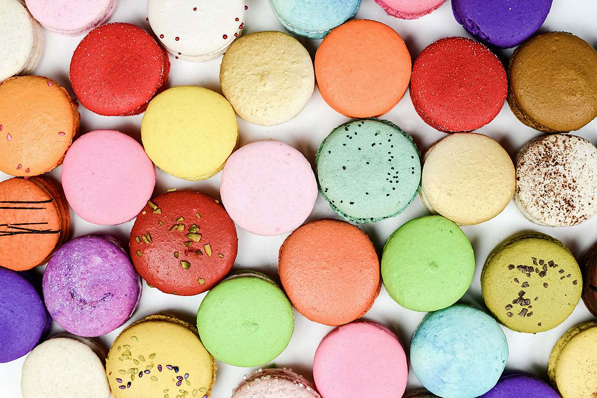 confectionery assorted-color macaroons sweets