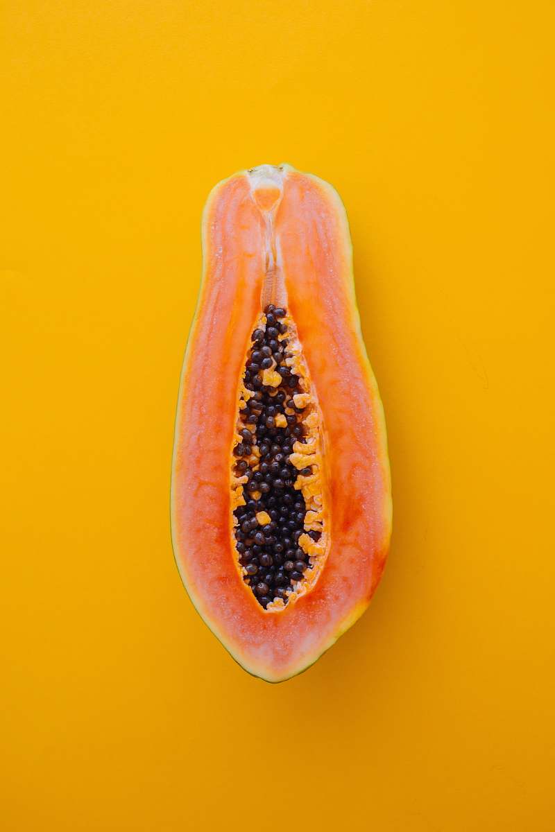 fruit orange sliced papaya papaya