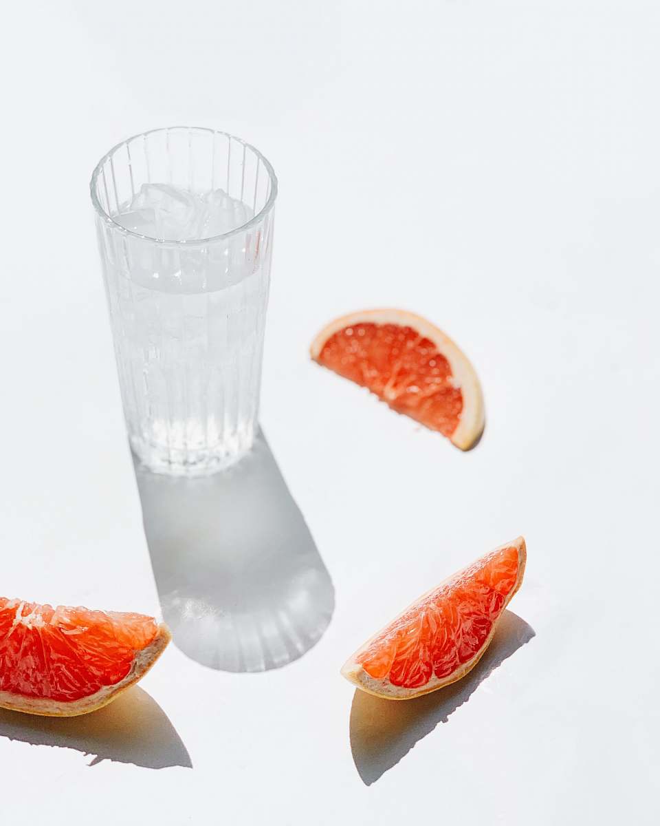 produce clear glass drinking cup plant