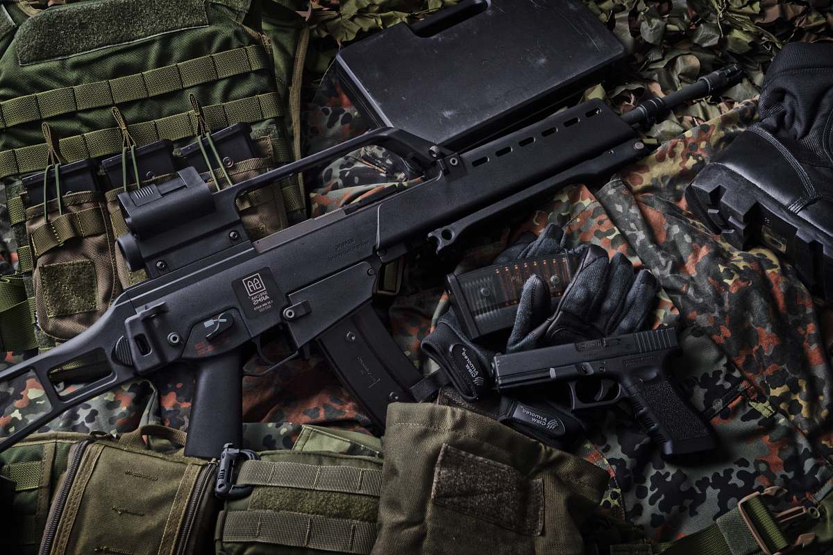 weapon black rifle black