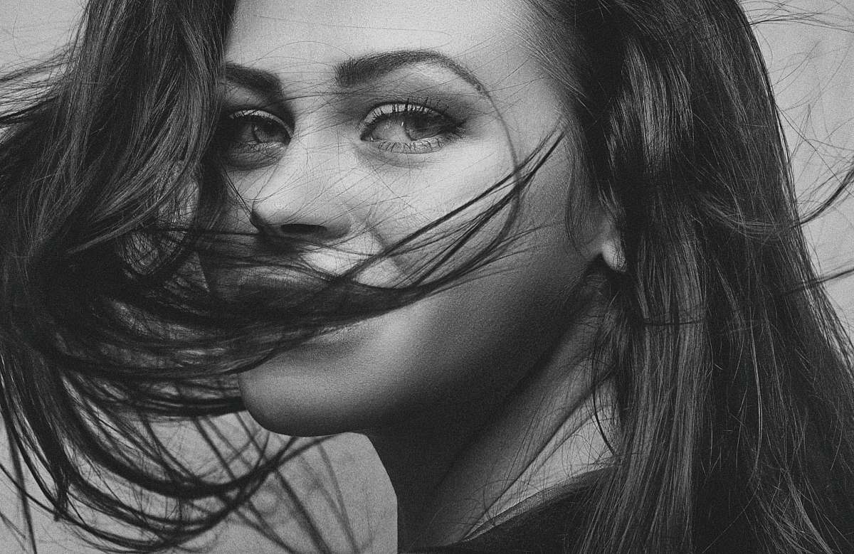 black-and-white  face