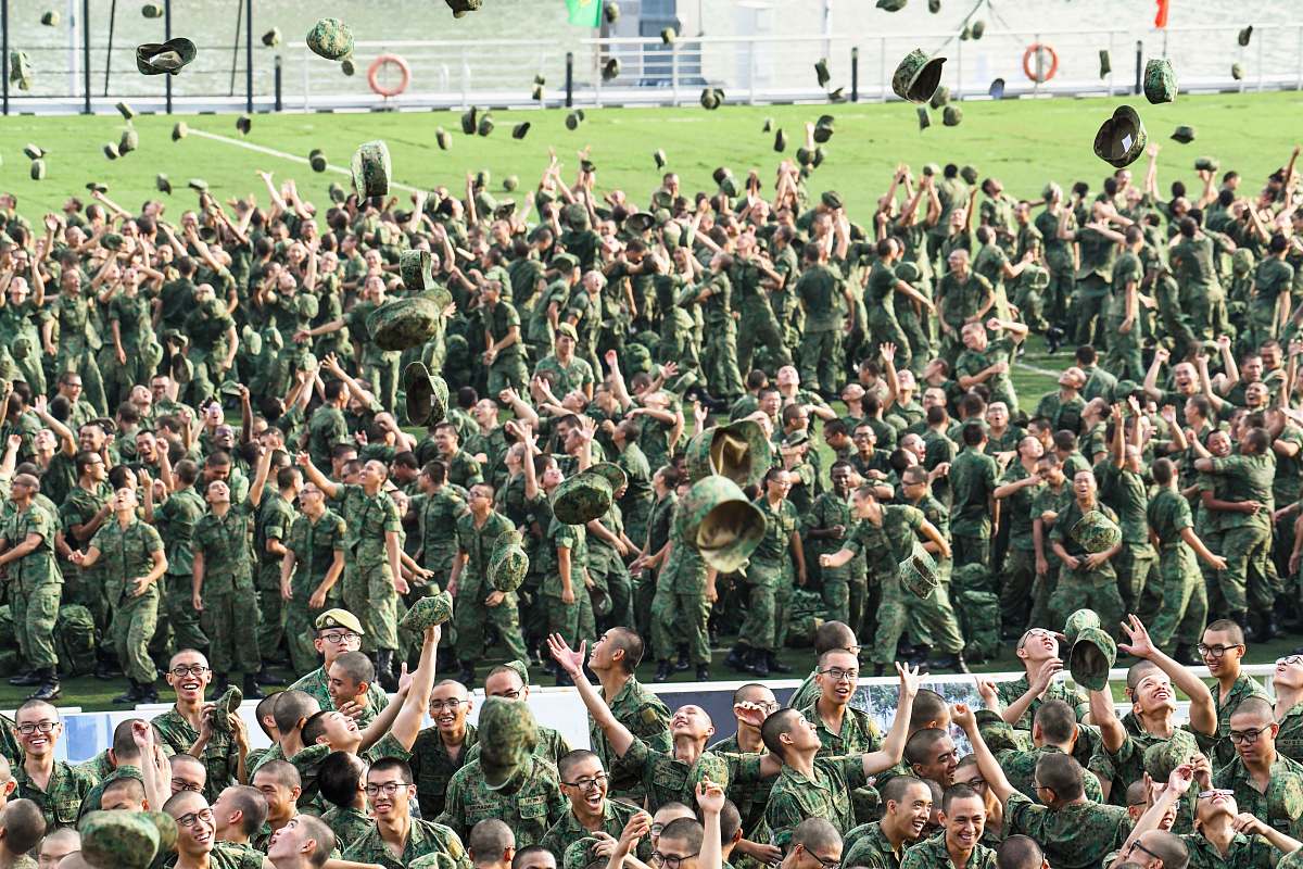 person people throwing hats military