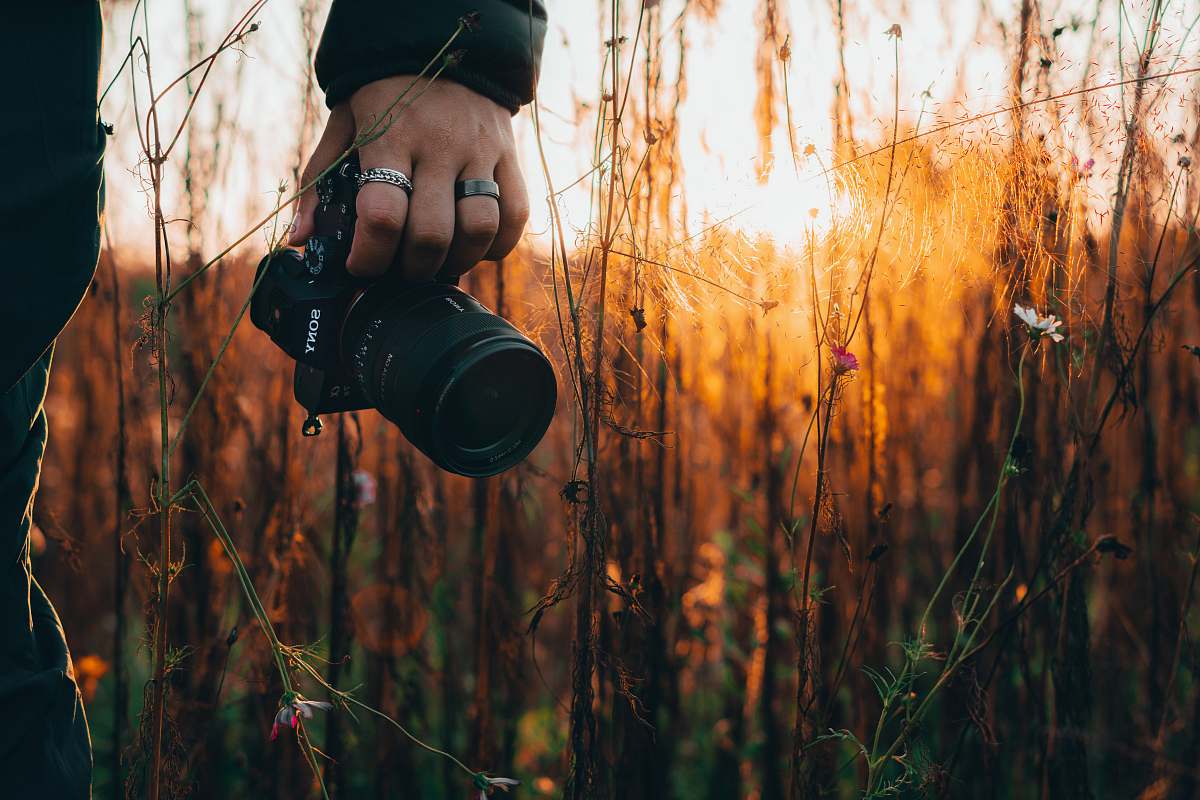 person person holding black DSLR camera camera