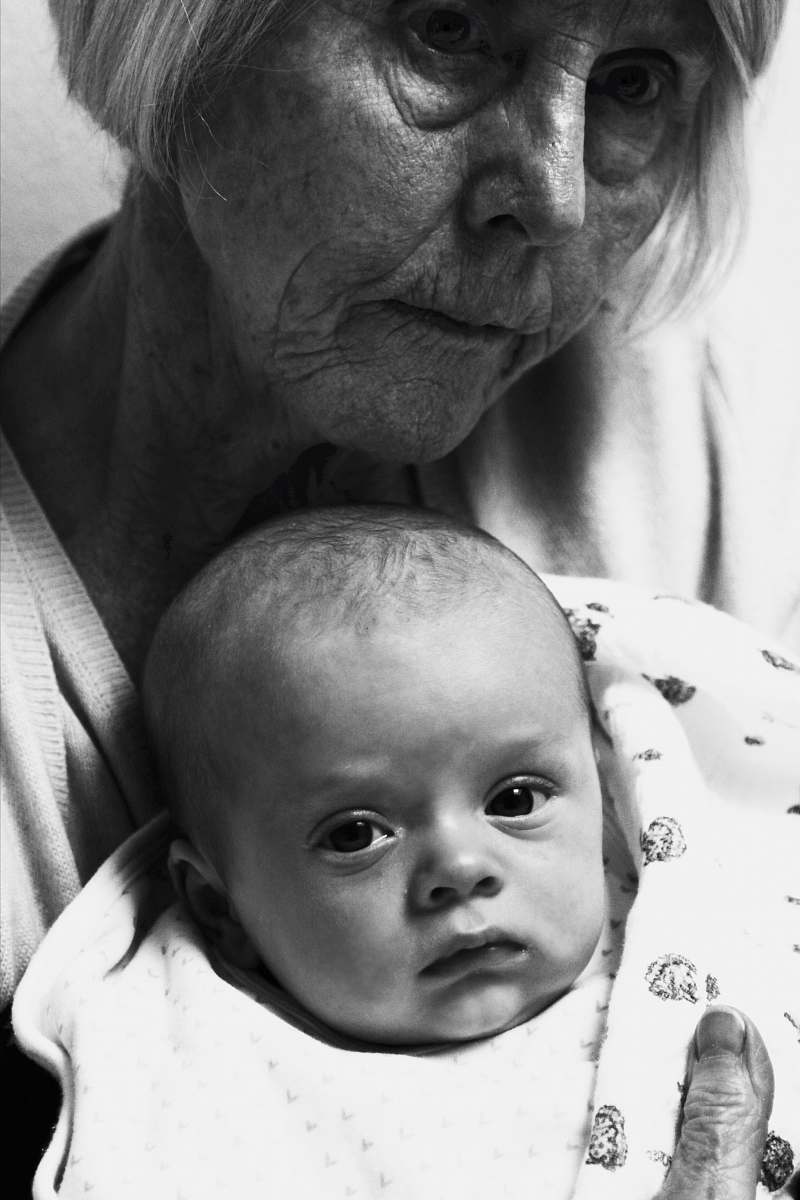 Black-and-white Woman Holding Child Face Image - Free Stock Photo