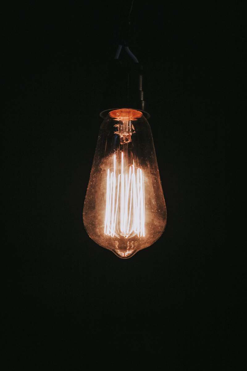 lightbulb turned-on light bulb lamp