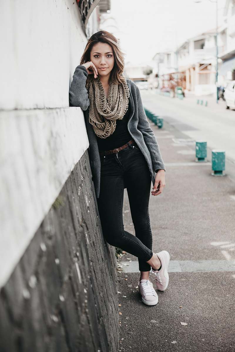 people women's brown infinity scarf human