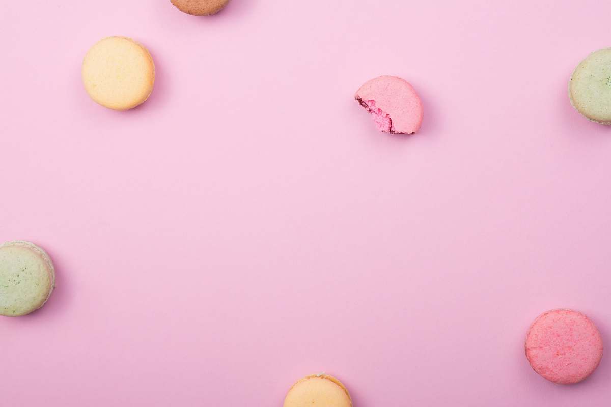 flat pile of French macaroons minimal