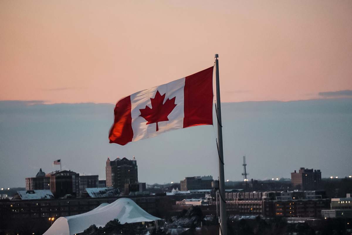 flag waving Canada flag symbol