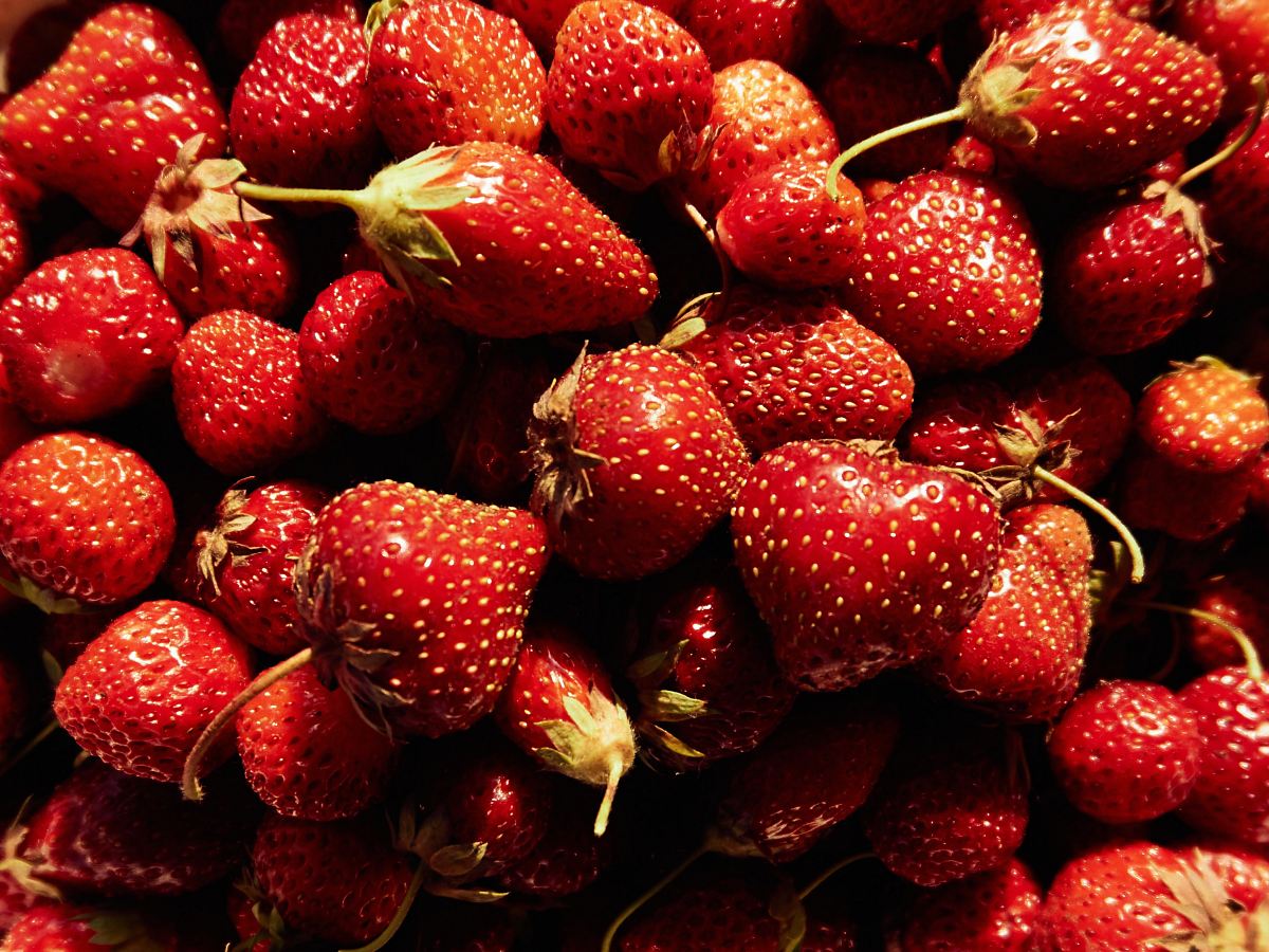 a bowl full of strawberries
