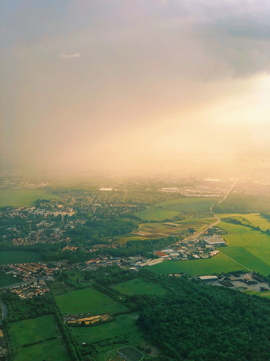 aerial photo of city skyline