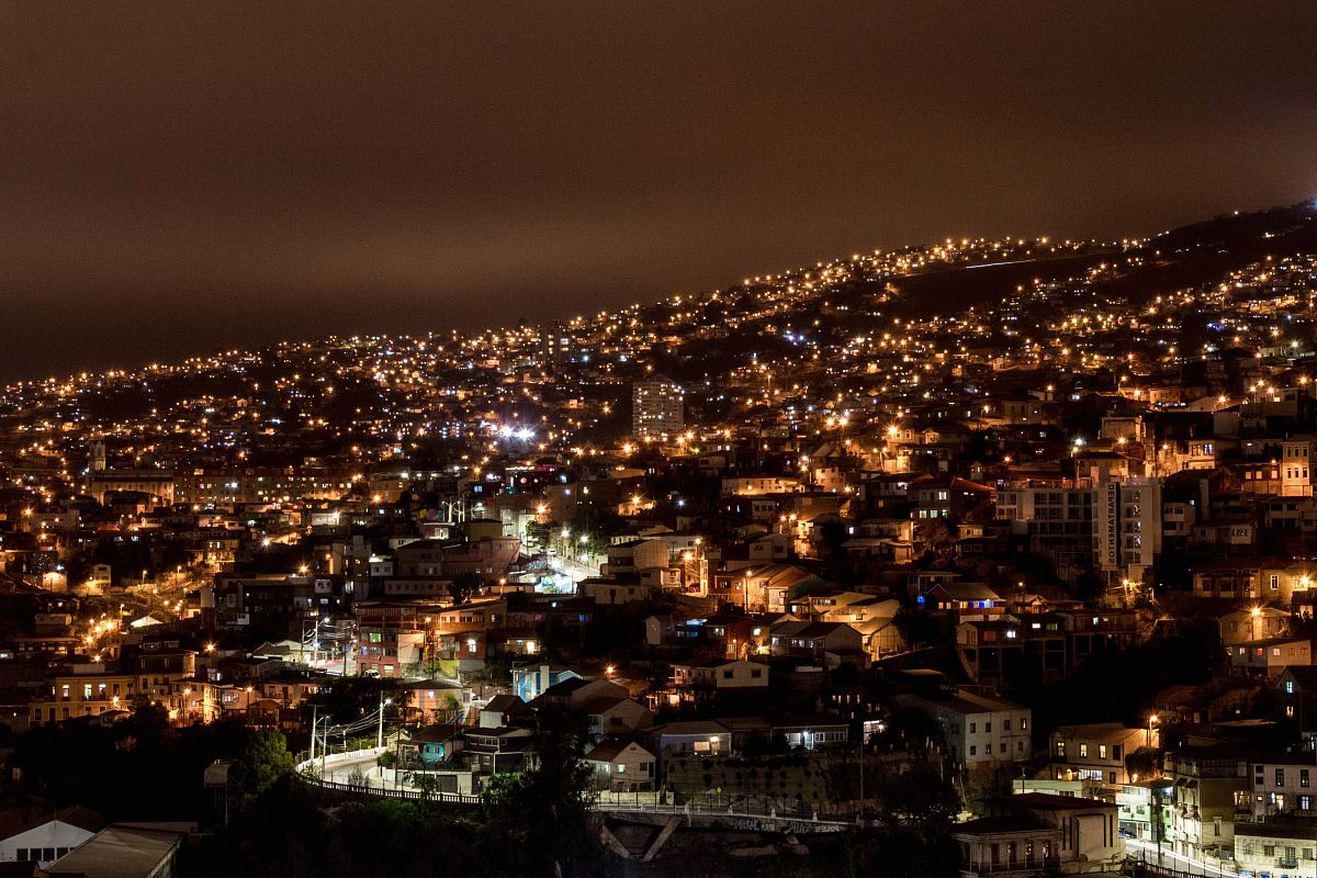 aerial photograph of city at night