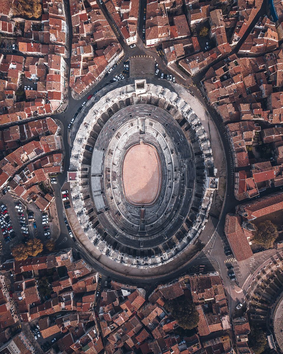 aerial view of stadium during daytime