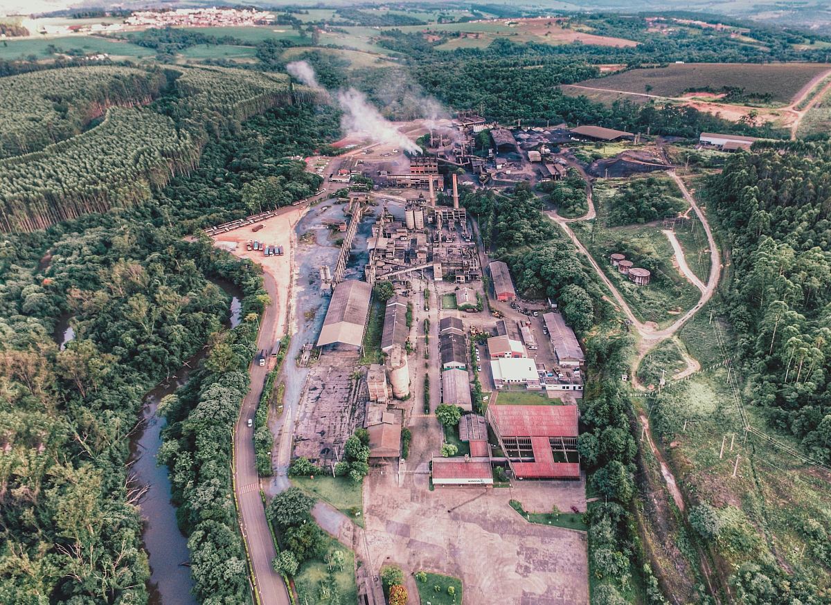 aerial view of town