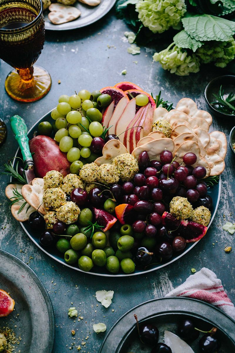 assorted fruits on silver round plate