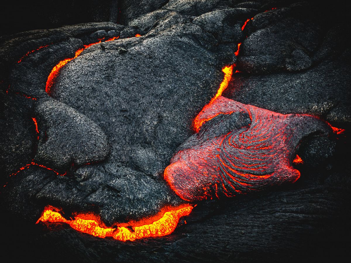 black and orange lava