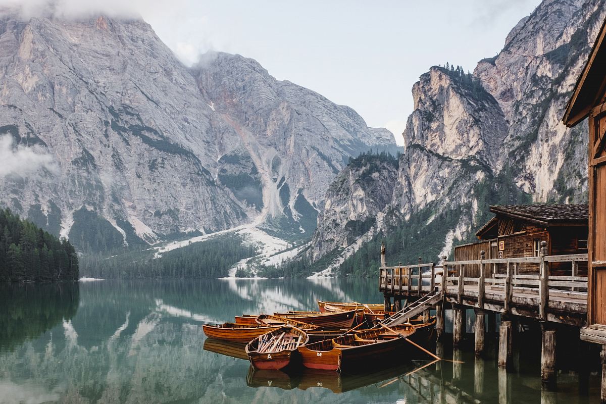 boat docked near house