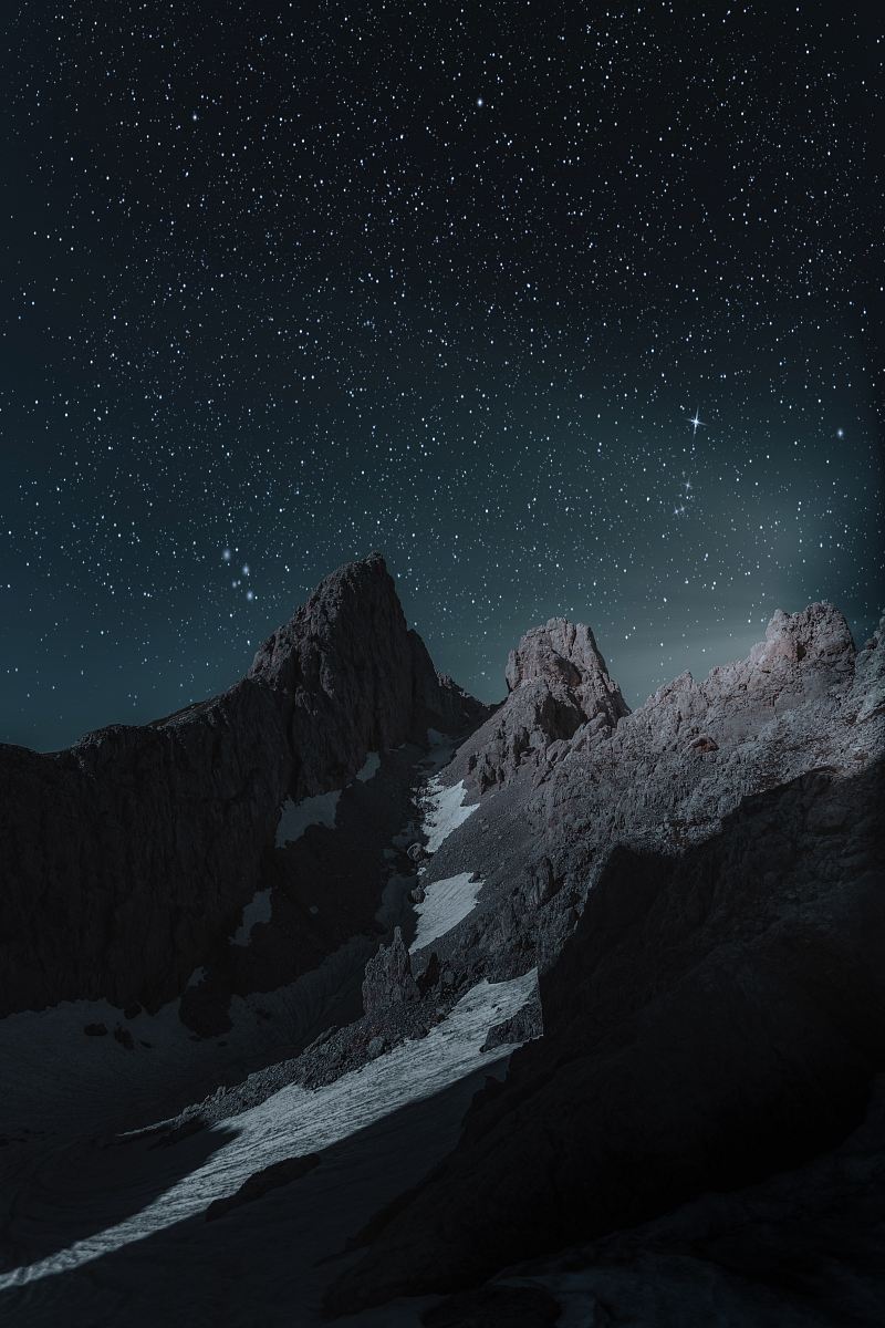 brown mountain at nighttime