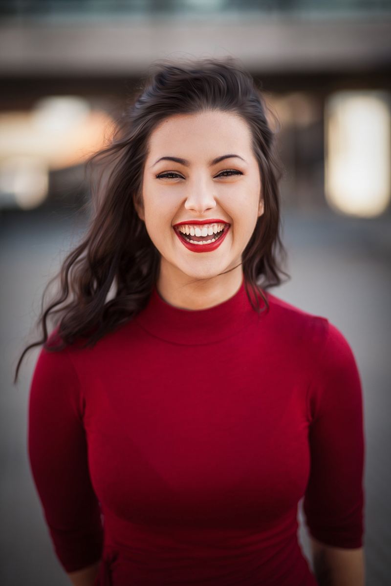 closeup photography of woman smiling