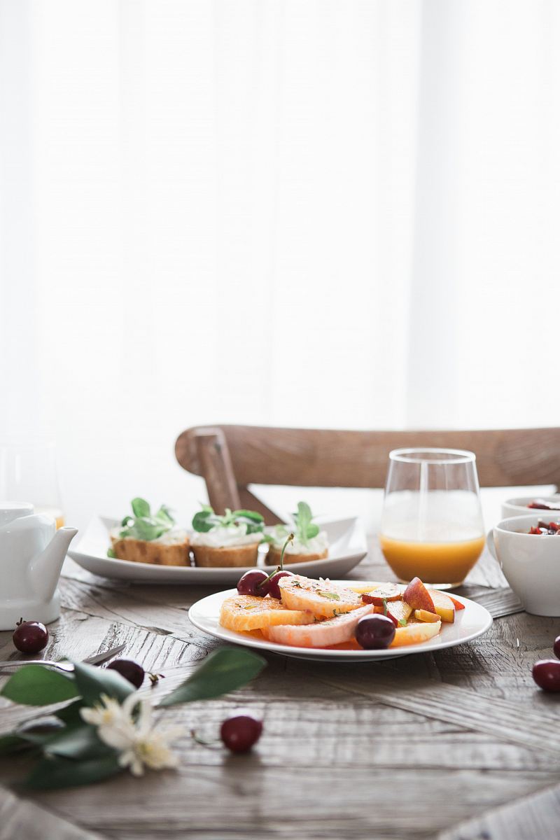 dishes on white ceramic plates