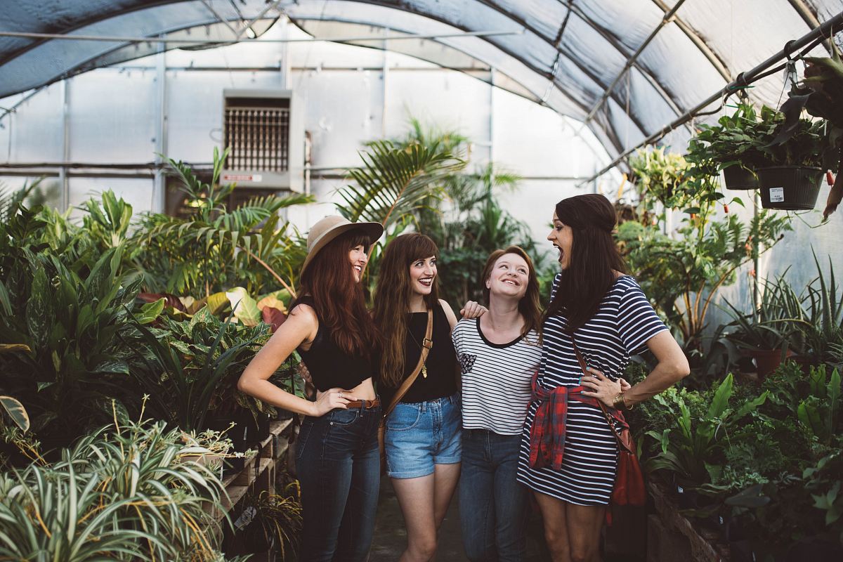 for women inside greenhouse