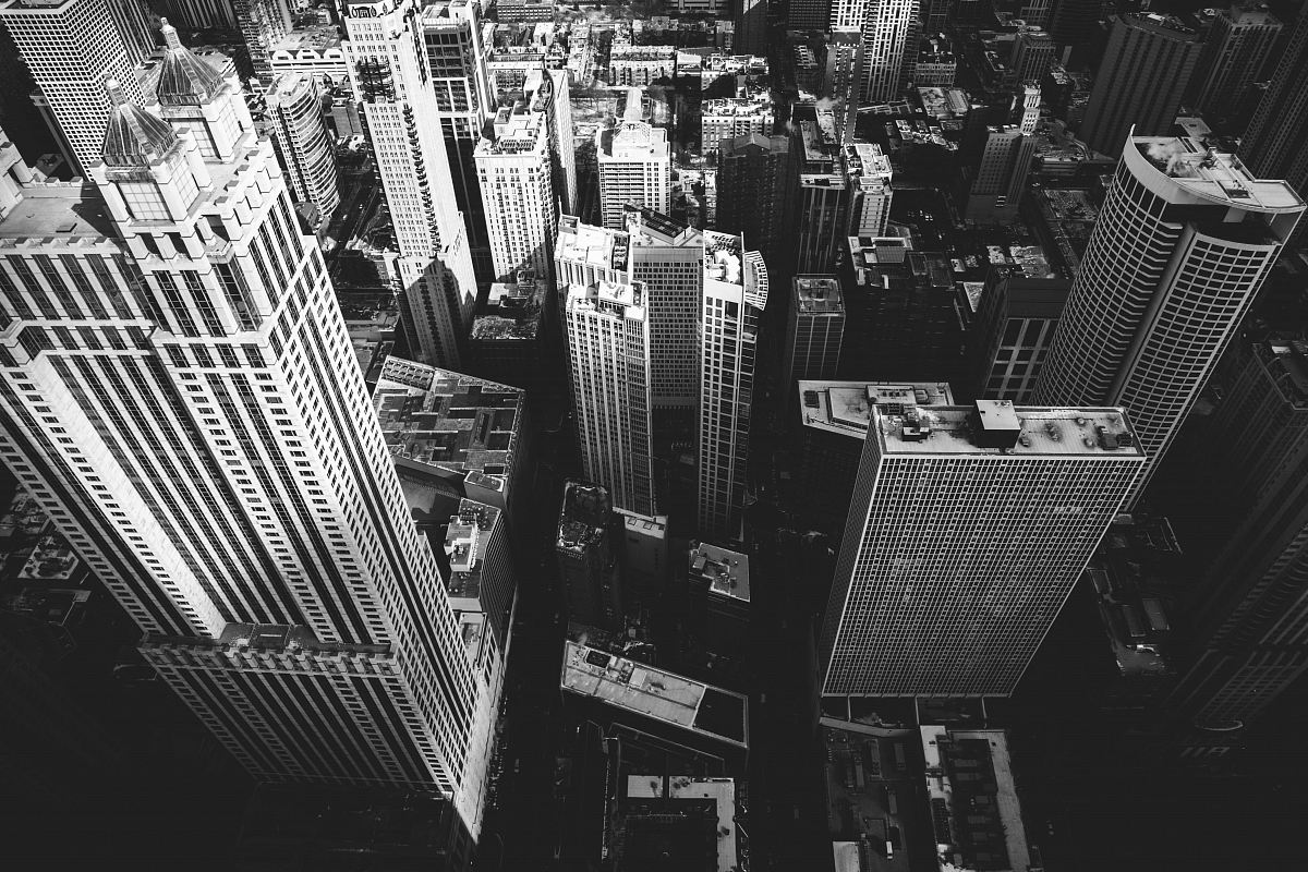 grayscale photography of buildings