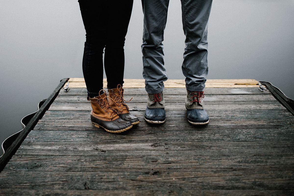 pair of brown boots